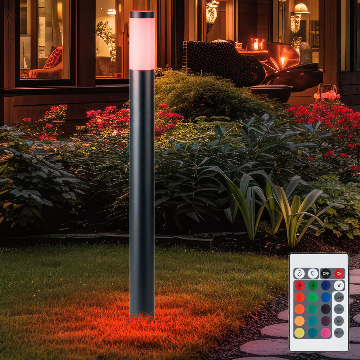 LED WEGELEUCHTE Edelstahl Anthrazit - Anthrazit, Kunststoff (12.7/11/110cm) - Globo Lighting