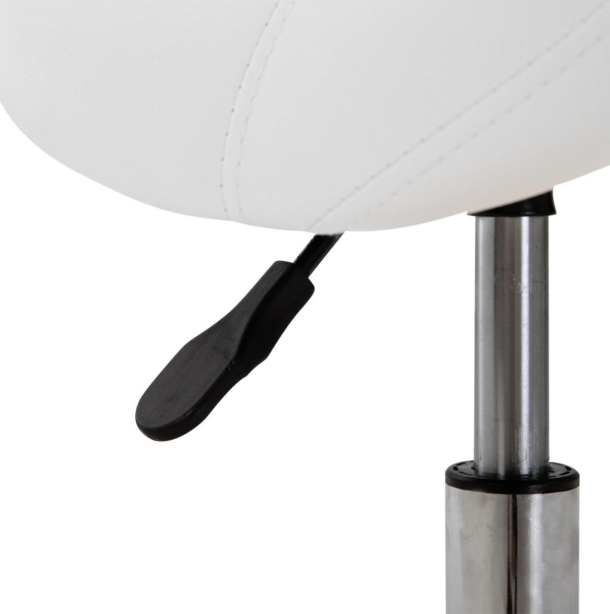 ROLLHOCKER höhenverstellbar 49 - 61 cm Weiß - Weiß, Kunststoff (53/49/52cm) - Meubliv