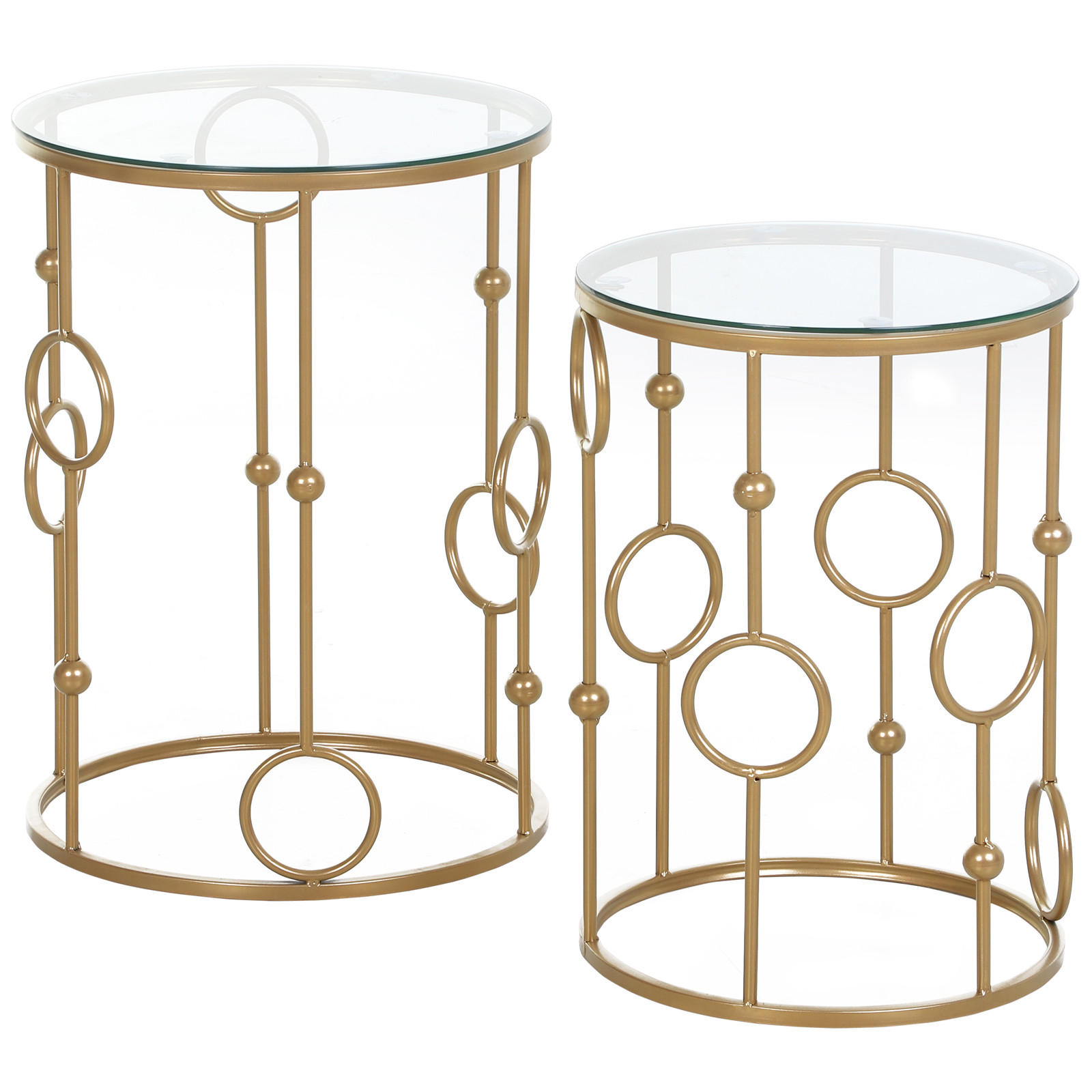 COUCHTISCH DE-15728 2er-Set Art déco Gold - Goldfarben, Metall (41/41/57cm) - ComfortXL