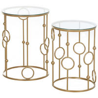 COUCHTISCH DE-15728 2er-Set Art déco Gold - Goldfarben, Metall (41/41/57cm) - ComfortXL