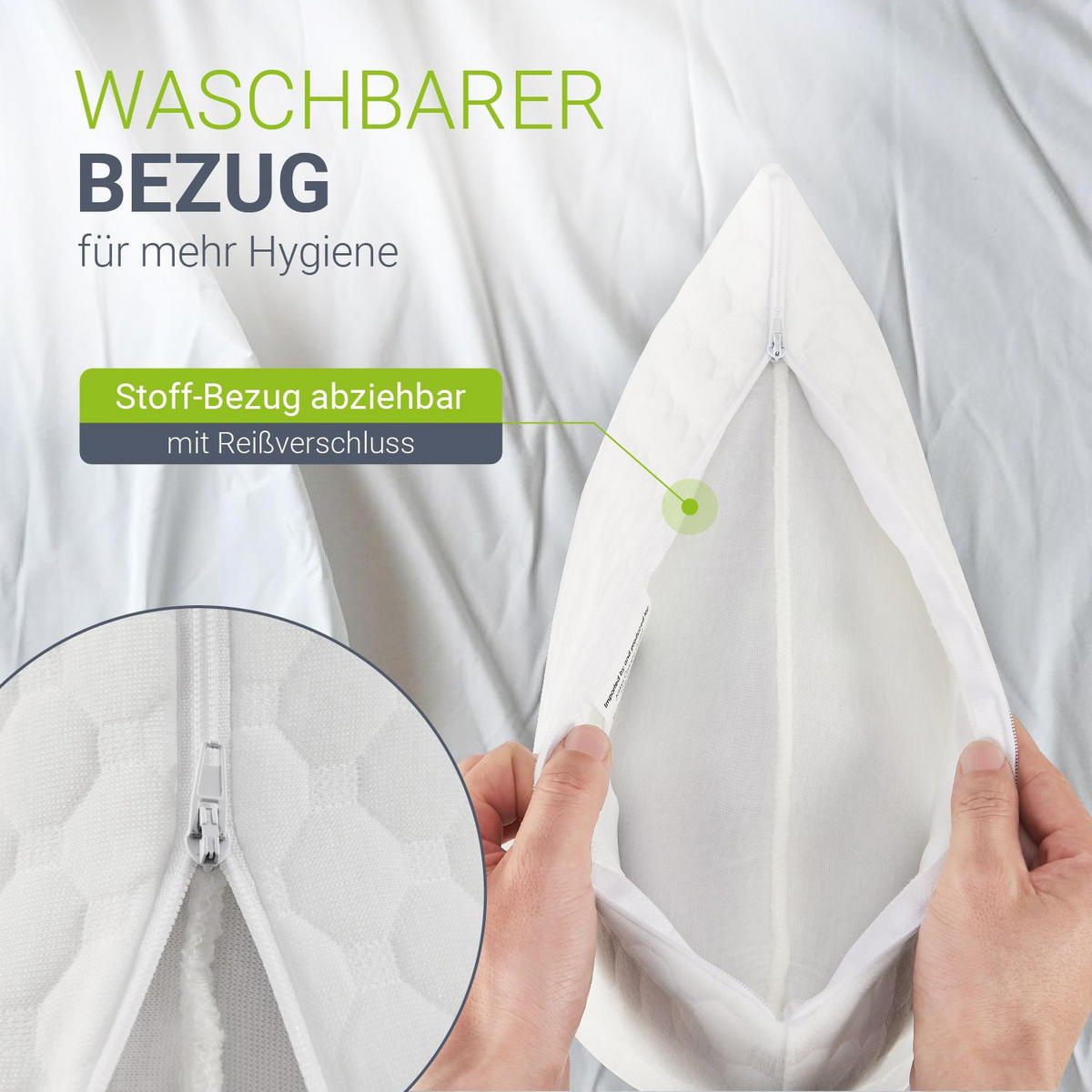 KOPFKISSEN 60x40 cm (2er-Set) - Weiß, Textil (40/60cm) - Juskys
