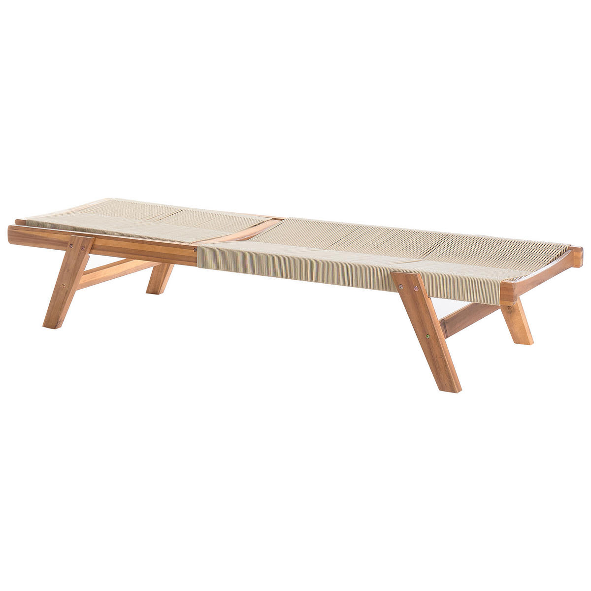 GARTENLIEGE Beige Prossedi - Hellbraun/Beige, Holz (64/35/190cm) - Beliani