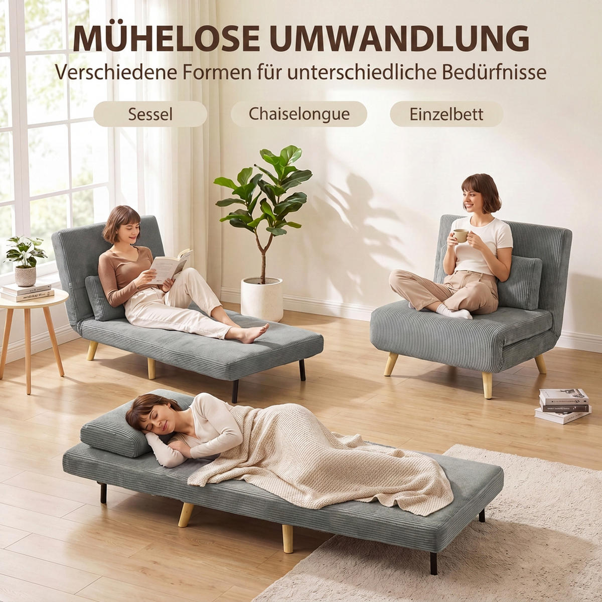 BÄDDFÅTÖLJ i polyester, mörkgrå - Beige/Brun, Textil/Metall (75/84/90cm) - HOMCOM