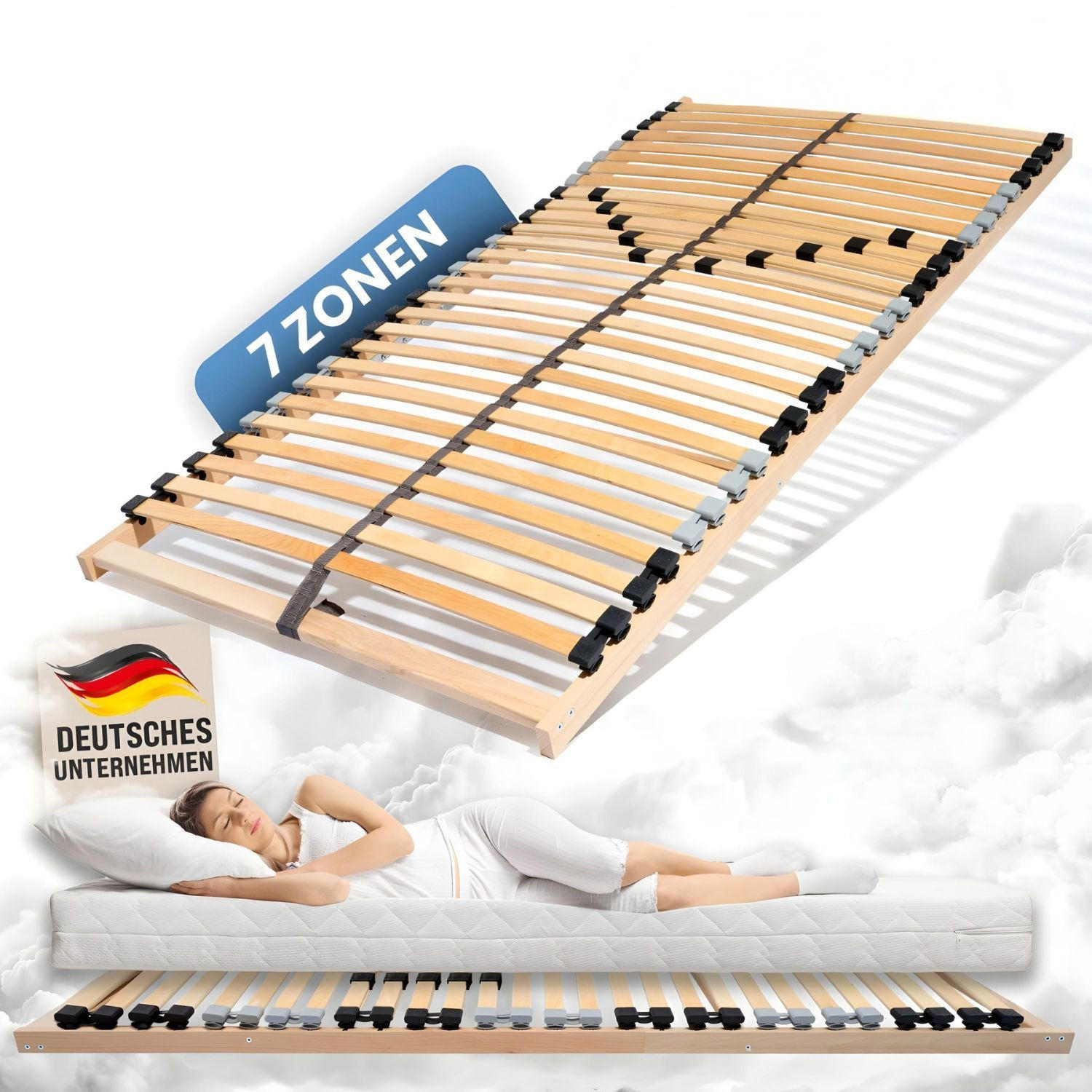 LATTENROST ERGO NV mit 7 Liegezonen 80x200 cm - Naturfarben, Holz (80/200cm) - Coemo