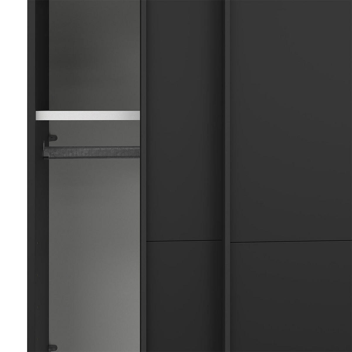 SCHIEBETÜRENSCHRANK, Catania, Schwarz, Holzwerkstoff, 119 x 67 x 201 cm - Schwarz, Holzwerkstoff (119/201/67cm) - ebuy24