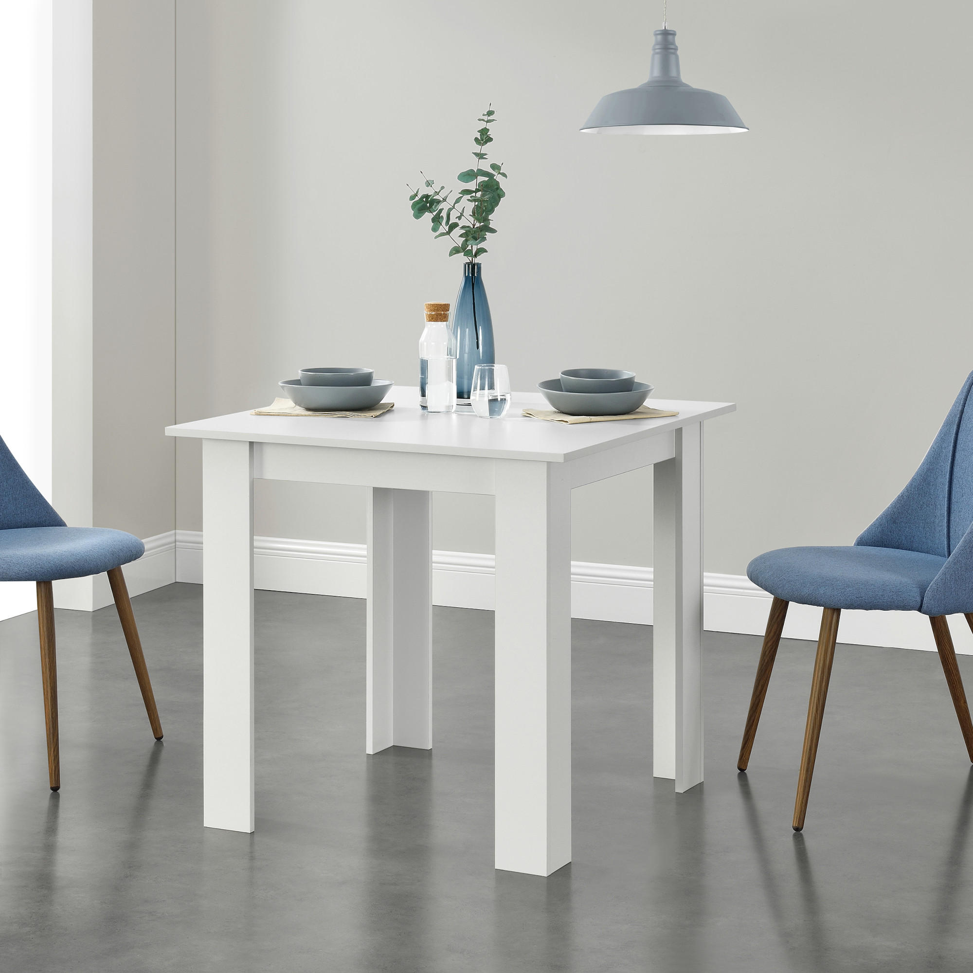 ESSTISCH Algermissen - Weiß, Holzwerkstoff (80/80/76cm) - [en.casa]