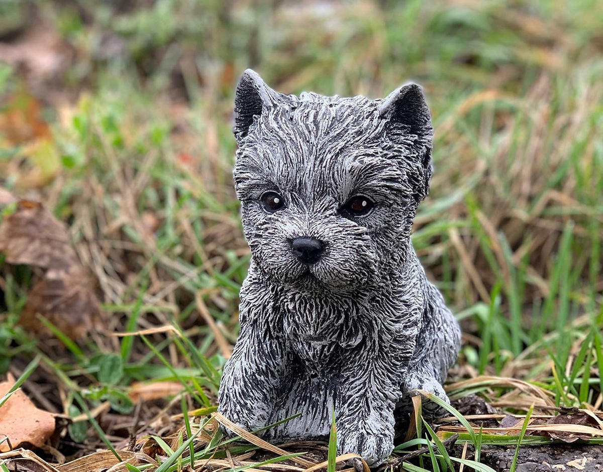 STEINFIGUR Yorkshire frostfest Gartenfigur wetterfest - Grau, Stein (10/15/14cm) - stoneandstyle