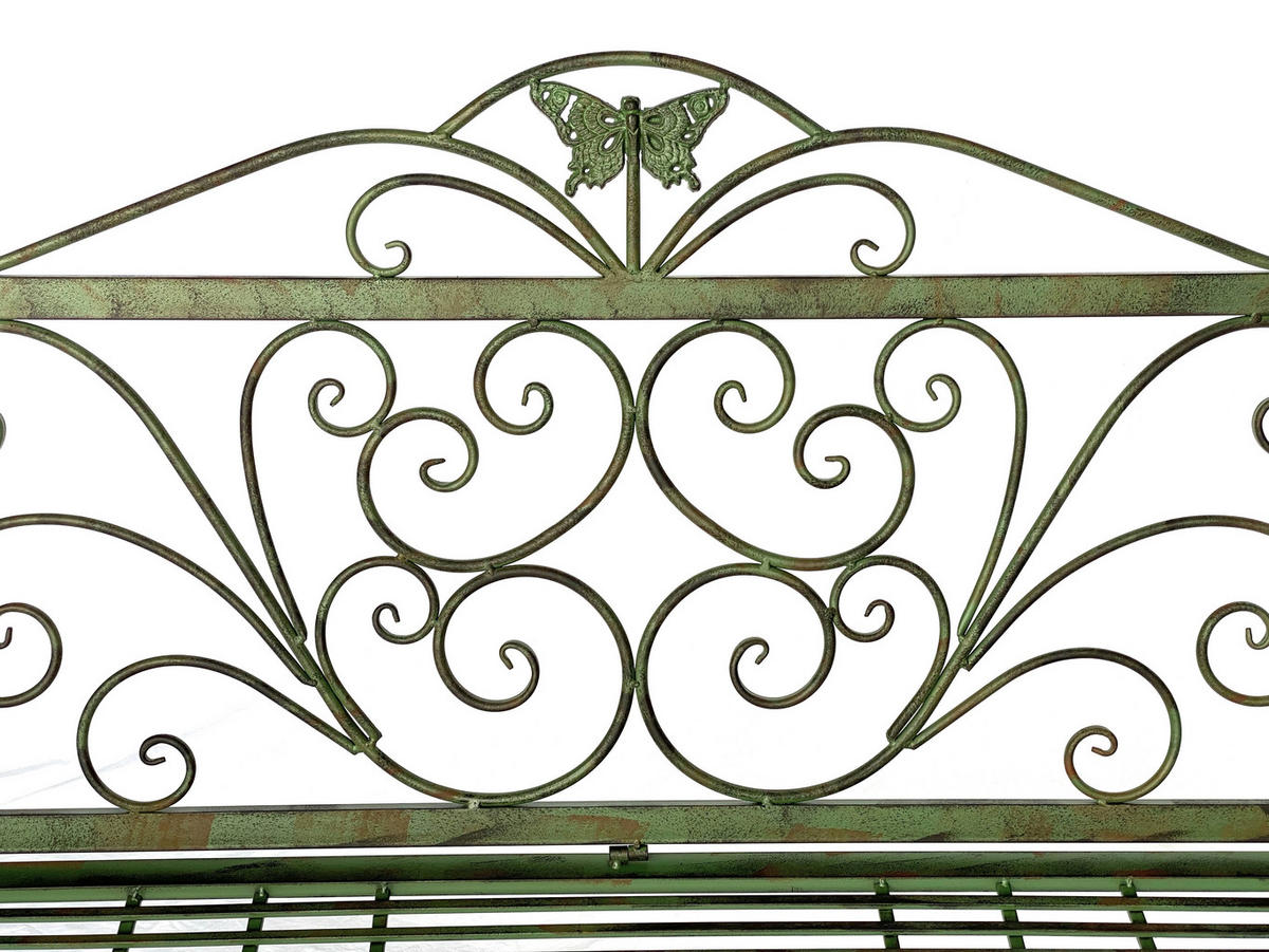 GARTENBANK 2 Sitzer Metall Grün 120 cm 96021 - Grün, Metall (118.5/102/52cm) - DanDiBo