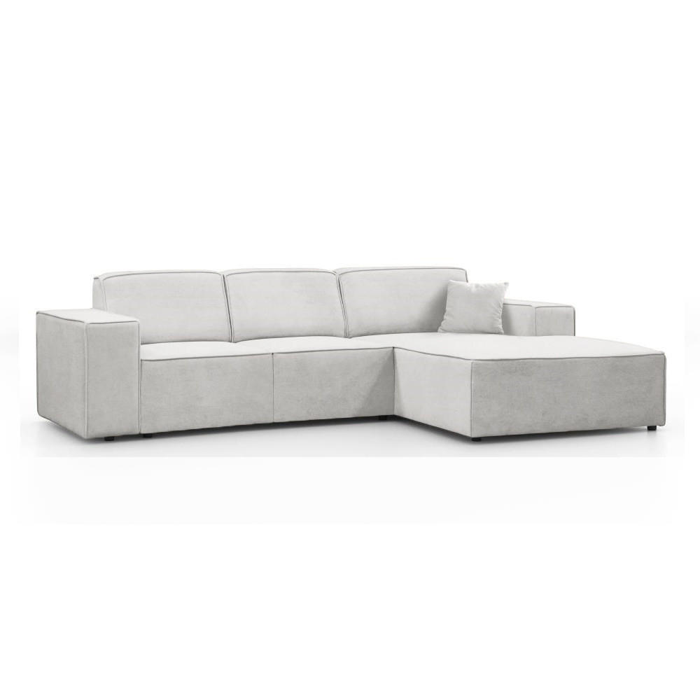 ECKSOFA ohne Schlaffunktion Pedro L beige rechts - Beige/Schwarz, Kunststoff/Textil (267/170cm) - Beautysofa