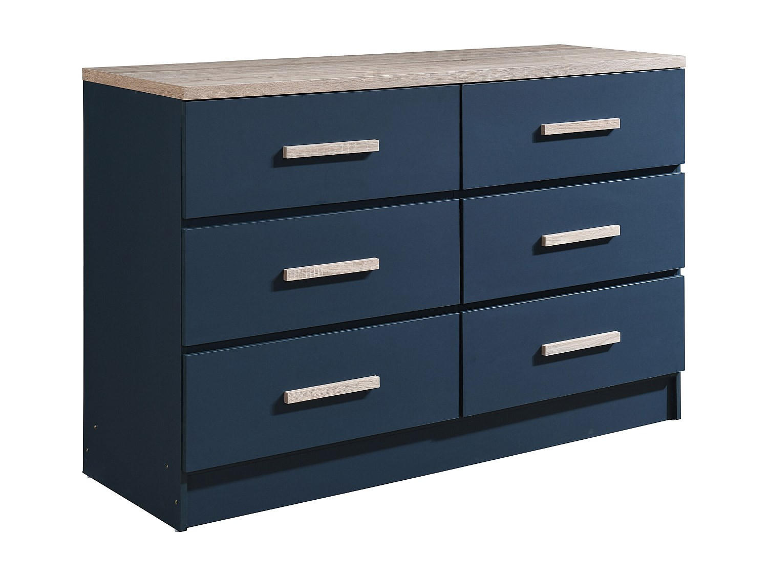KOMMODE - 120 x 40 - holz - blau, naturfarben hell Skaido - Blau/Naturfarben, Holz (120/81.9/40cm) - Vente-Unique