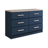 KOMMODE - 120 cm x 40 cm - holz - blau, naturfarben hell Skaido - Blau/Naturfarben, Holz (120/81.9/40cm) - Vente-Unique