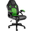 BÜROSTUHL Mike,stufenlos höhenverstellbar,schwarz/grün - Schwarz/Grün, Leder (68/114.5/69cm) - tectake