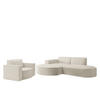 SOFASET Palma Ecksofa Sessel Ascot - Beige, Holzwerkstoff/Textil (236/78/165cm) - Fun Möbel