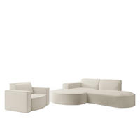 SOFASET Palma Ecksofa Sessel Ascot - Beige, Holzwerkstoff/Textil (236/78/165cm) - Fun Möbel