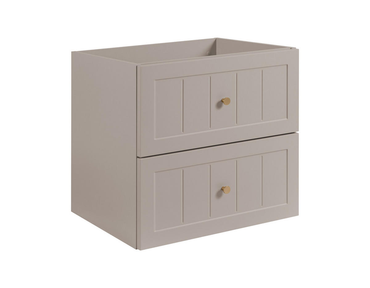 WASCHBECKENUNTERSCHRANK im klassischen Stil, Kaschmir, 60 x 57 x 46 cm - Beige/Goldfarben, Holzwerkstoff (60/57/46cm) - 3XE LIVING