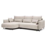 ECKSOFA Oblivio Cremeweiß Velours - Creme/Schwarz, Textil/Metall (285/200cm) - Selsey