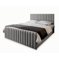 BOXBETT ARION 180x200 cm mit Matratze und Topper, H2+H3 - Hellgrau - Hellgrau, Holz (180/200cm) - MASSENO