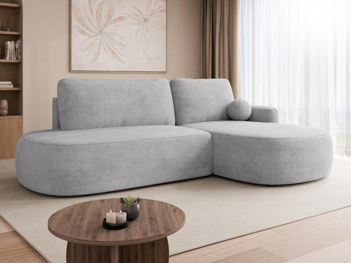 ECKSOFA Loridu O, Seite: Rechts - Schwarz/Grau, Holz/Kunststoff (274/174cm) - MIRJAN24
