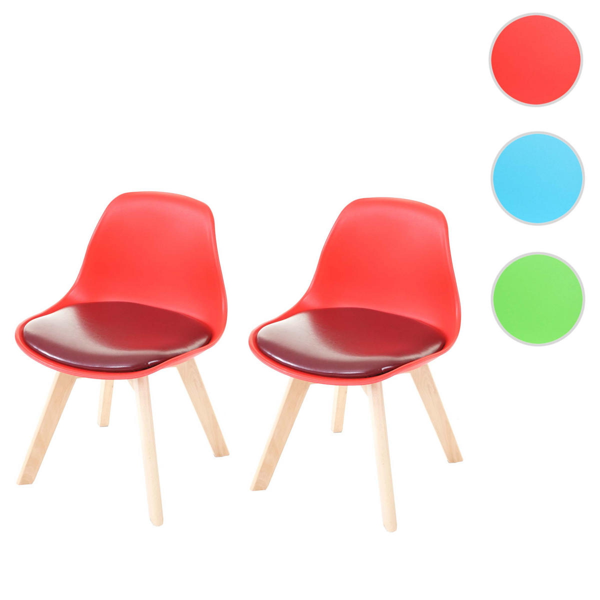 KINDERSTUHL Rot 2er-Set - Rot, Textil (38/55/39cm) - MCW