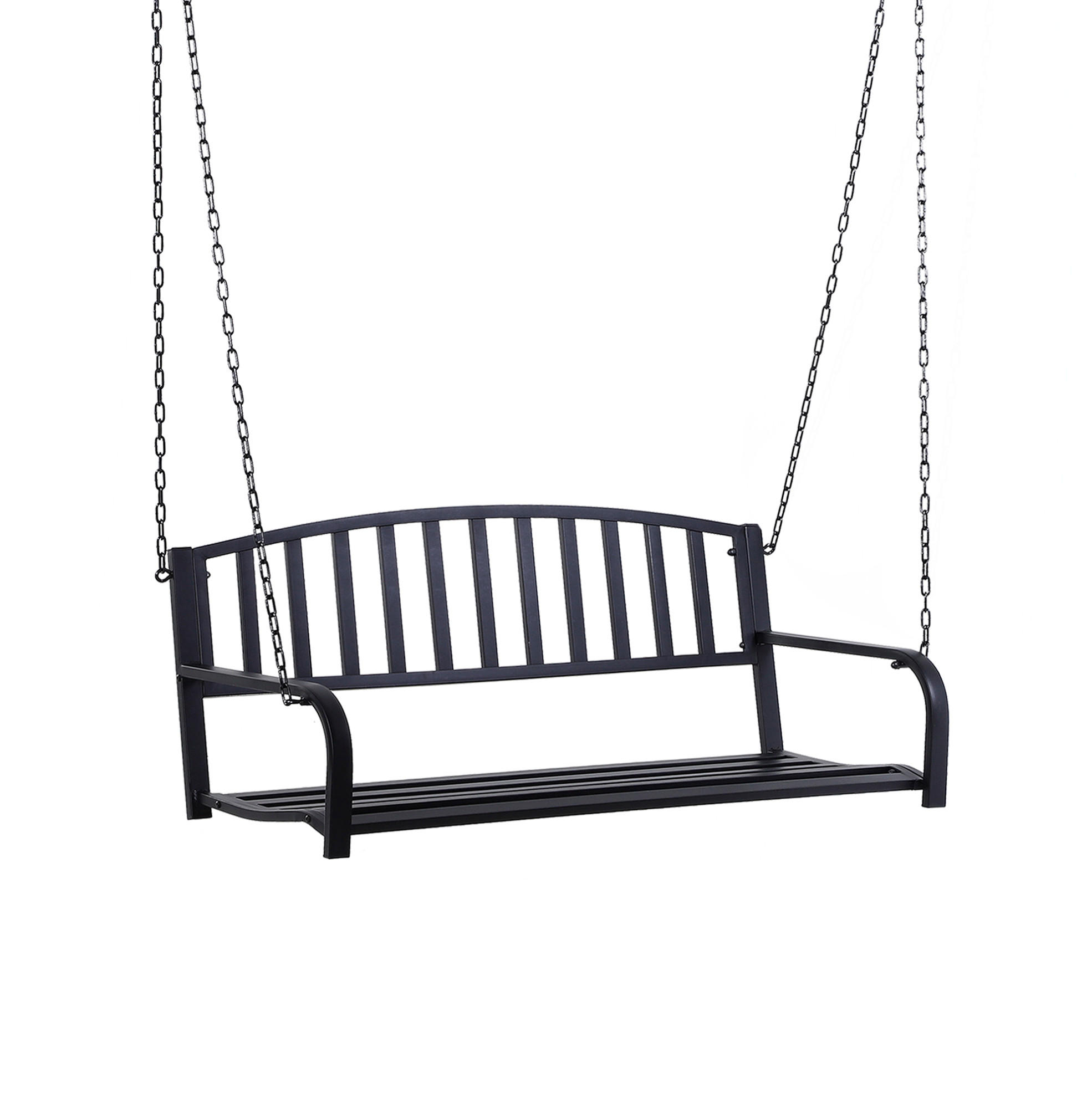 GARTENSCHAUKEL aus Metall 127x60x53 cm in Schwarz mit pulverbeschichtetem Gestell - Schwarz, Metall (60/53/127cm) - Modfu