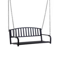 GARTENSCHAUKEL aus Metall 127x60x53 cm in Schwarz mit pulverbeschichtetem Gestell - Schwarz, Metall (60/53/127cm) - Modfu