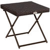GARTENKLAPPTISCH, Braun, Stahl, PE-Rattan - Braun, Kunststoff (40/40/40cm) - Outsunny