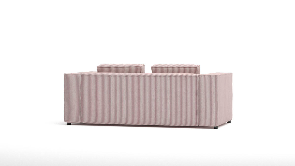 2-SITZER-SOFA Nova Puderrosa Cord - Pink/Schwarz, Holz/Kunststoff (196/64/92cm) - S-Style Möbel
