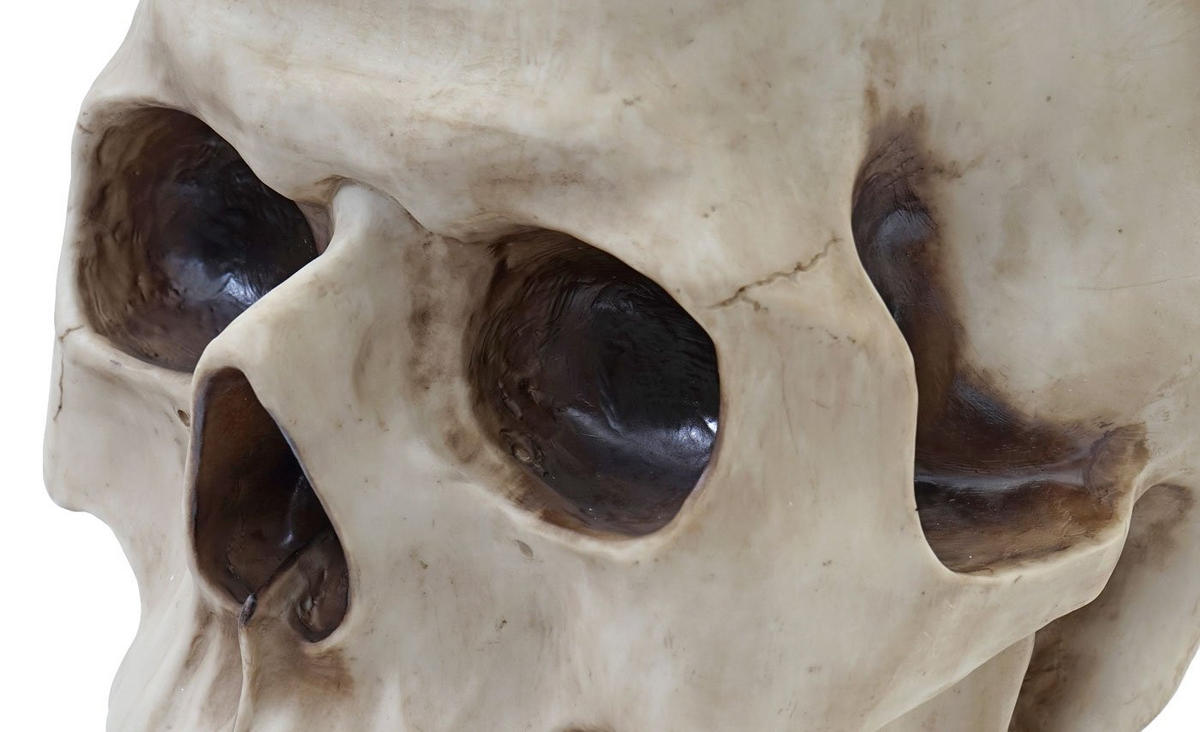 BEISTELLTISCH TOTENKOPF rund Beige - Beige, Stein (55/55/52cm) - MCW