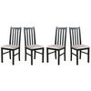 ESSZIMMERSTUHL - Set 4x BOS 10, schwarz, Paros 2 - Beige/Schwarz, Holz (43/94/40cm) - Leaf Design
