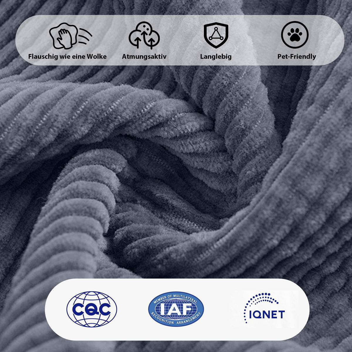 SITZSACK Cord Grau - Grau, Holzwerkstoff/Textil (100/76/120cm) - WISHDOR