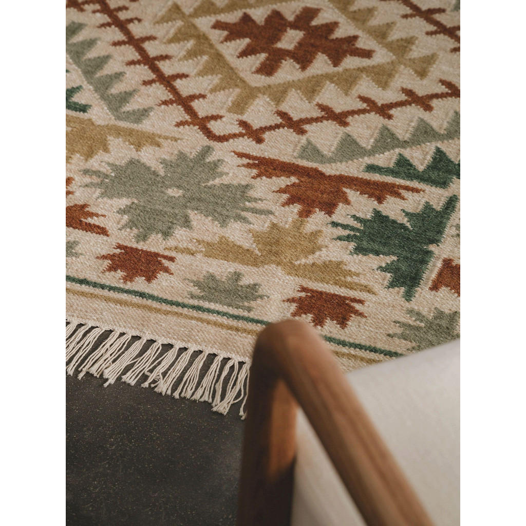 Thumbnail - benuta Pure Kelim, Grün, Textil, Orientalisch, Rechteckig, 120x170 cm, pflegeleicht, Teppiche & Böden, Teppiche, Naturte...