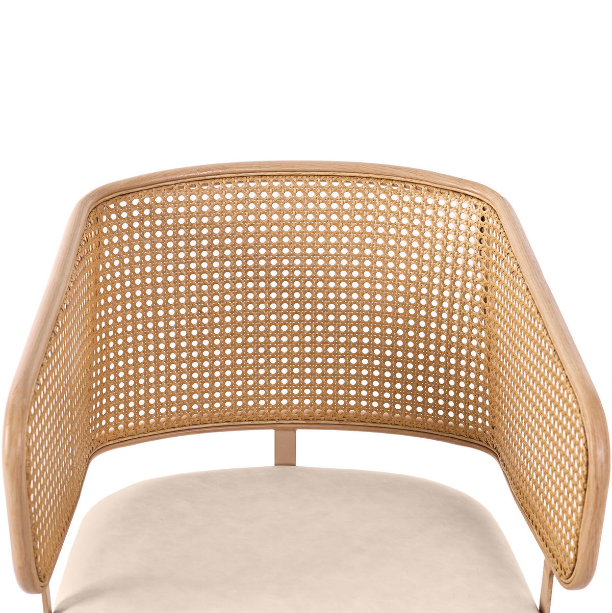 ESSZIMMERSTUHL 6er-Set mit Rattan-Rückenlehne 47 x 51 x 79 cm Beige Brown - Beige, Holz (51/79/47.2cm) - Meubliv