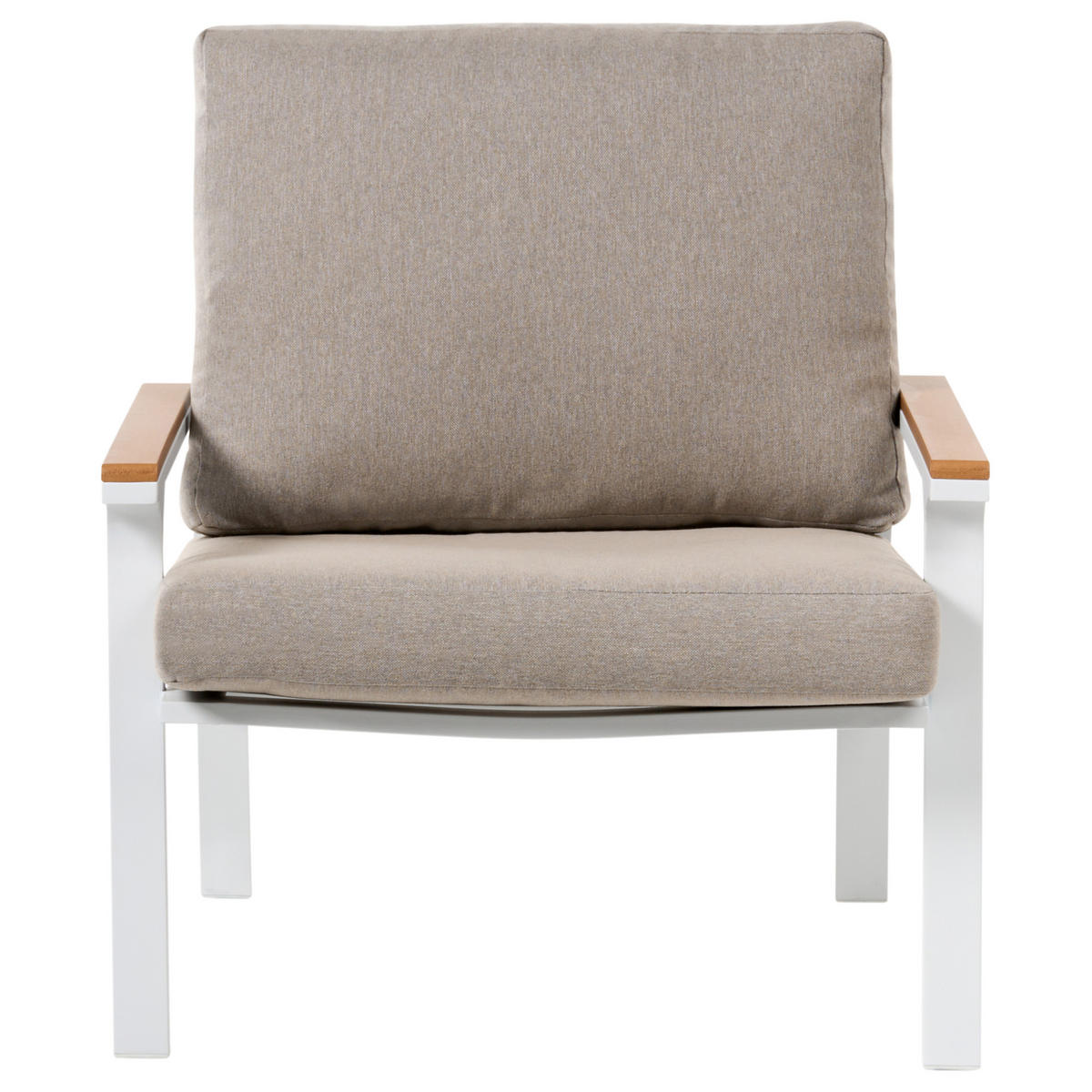 LOUNGE SADA se stolem 4-místná Taupe Orero - bílá/hnědá, kov - Beliani