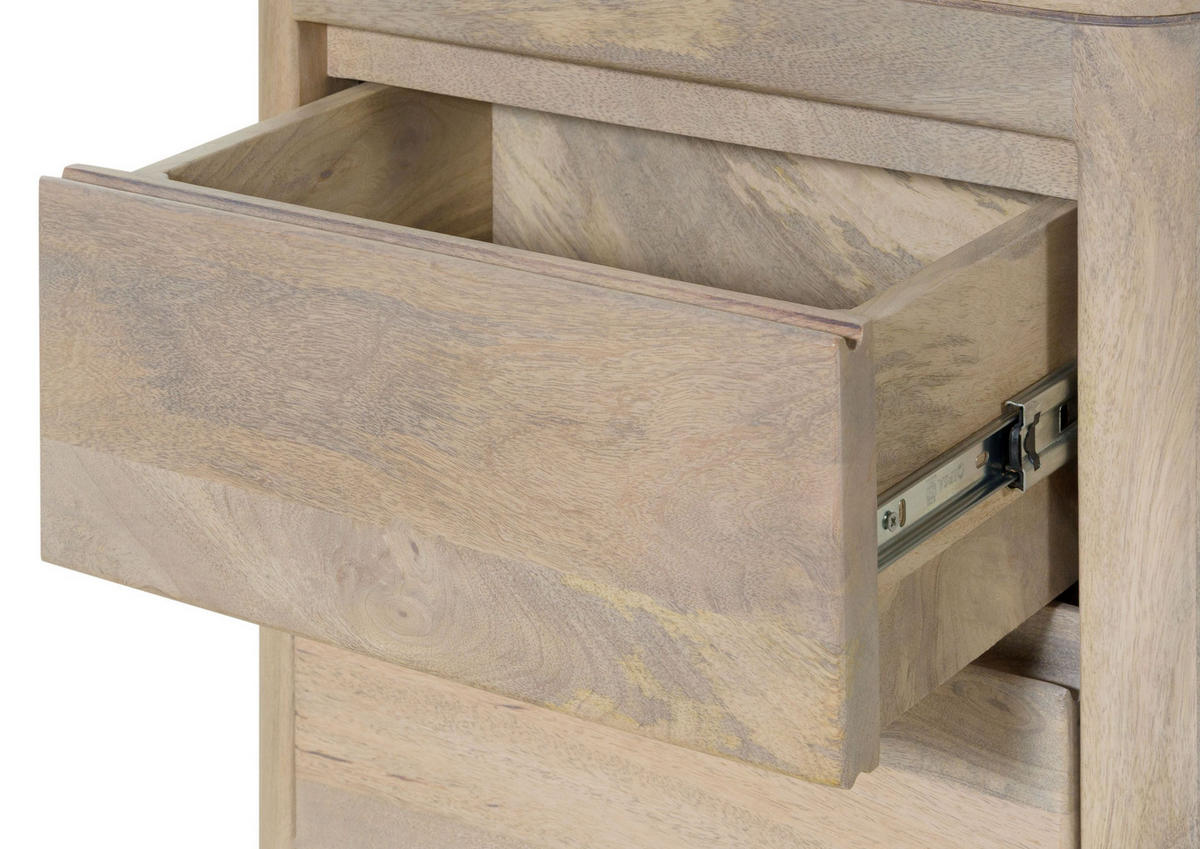 NACHTTISCH Mango 50x35x50 weiß lackiert TORONTO #363 - Weiß, Holz (50/50/35cm) - Massivmoebel24