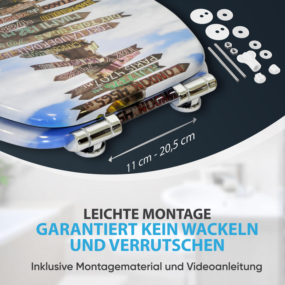 WC-SITZ mit Absenkautomatik Key West - Türkis, Holzwerkstoff (38/6/47cm) - Sanilo