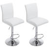 BARHOCKER 2er Set Lederlook weiß - Chromfarben/Weiß, Textil/Metall (38.5/94.5/47cm) - CLP