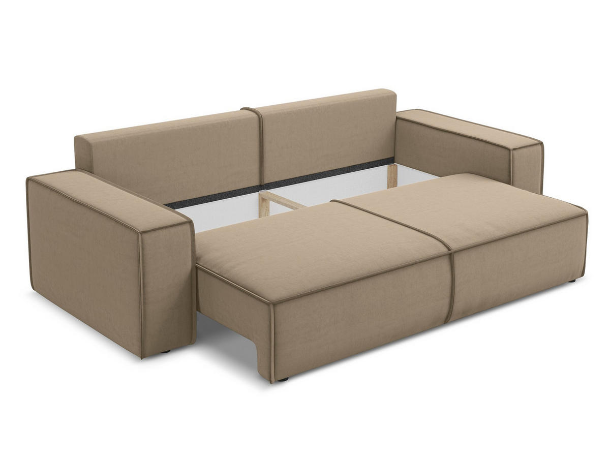 WOHNLANDSCHAFT Chenille Stoff Pink - Pink/Hellrosa, Kunststoff/Textil (290/86/148cm) - Makamii