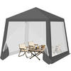 PAVILLON 3x3 m, Gartenpavillon mit Seitenwänden Moskitonetz - Grau, Metall (300/250/300cm) - Woltu