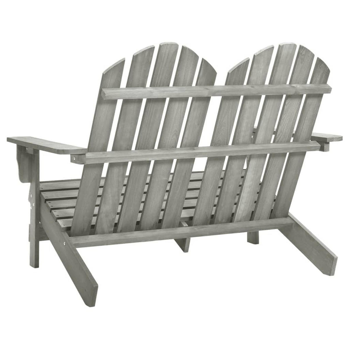 ADIRONDACK-GARTENBANK 2-Sitzer Massivholz Tanne Grau - Grau, Holz (100/89.5/85.5cm) - furnicato