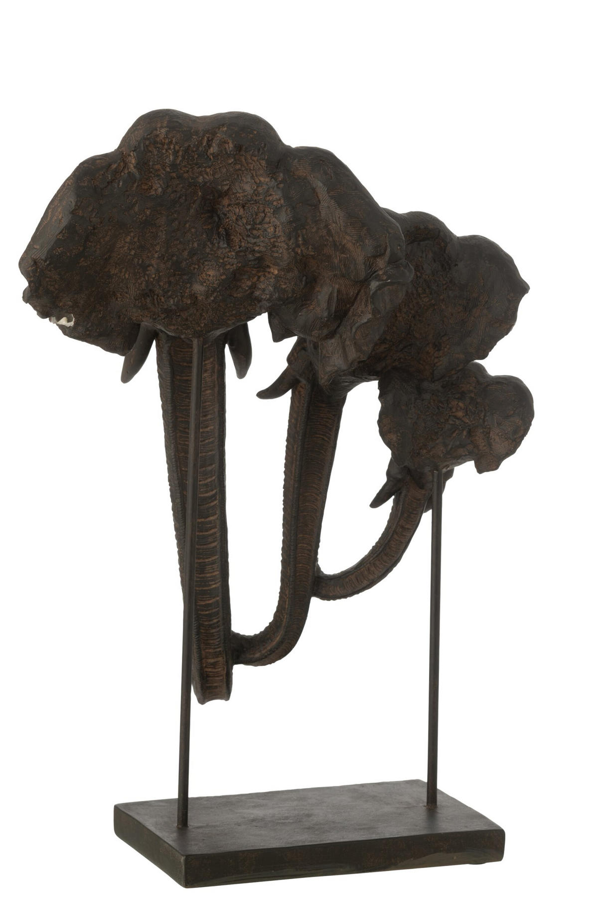 ELEFANT AUF FUß FAMILIE - Braun, Glas/Naturmaterialien (22/43.5/31cm) - J-Line