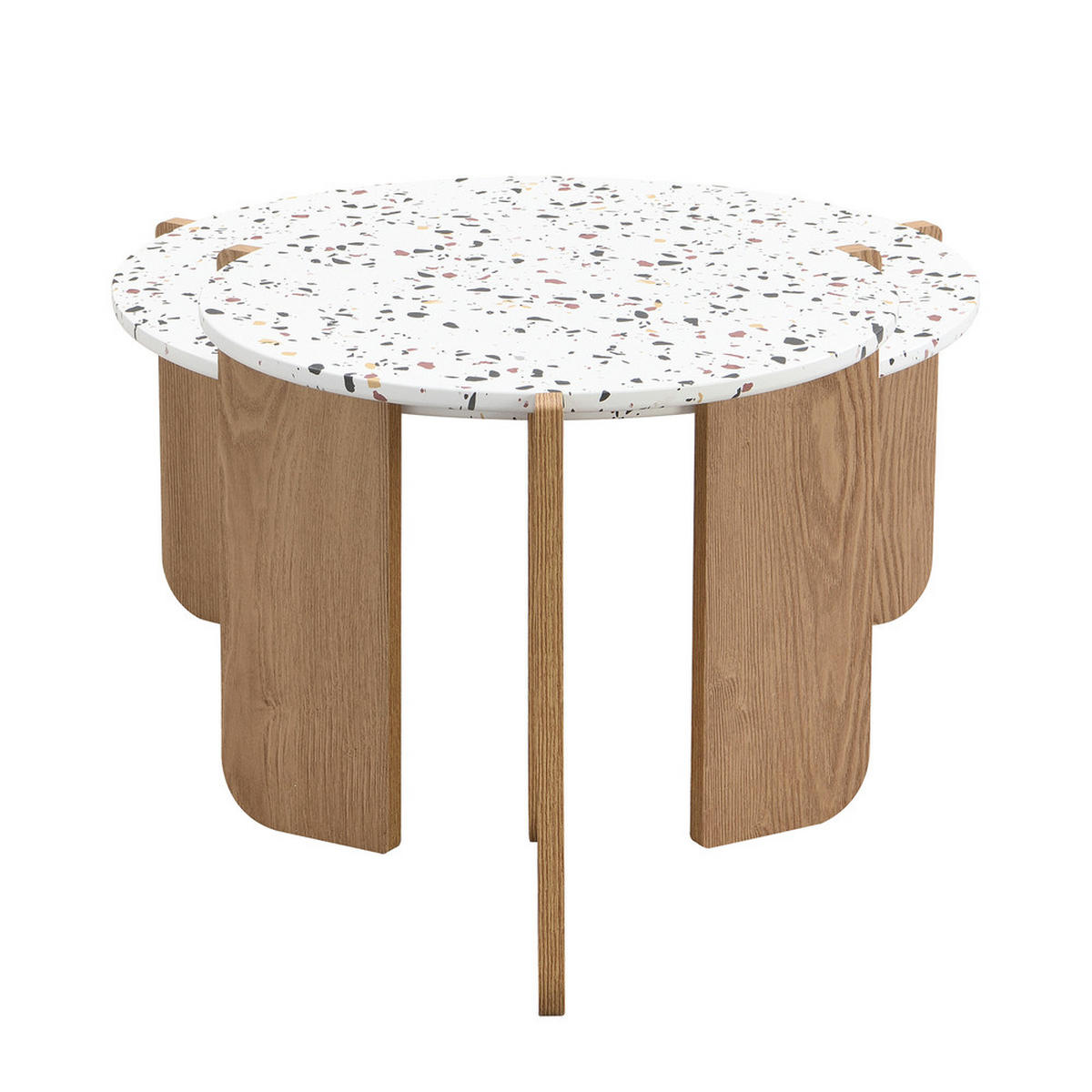 COUCHTISCH Set 2-tlg Zusammensetzbar Modern Balkon Wohnzimmer Beistelltisch - Braun, Holz (81/79/12cm) - FLIEKS