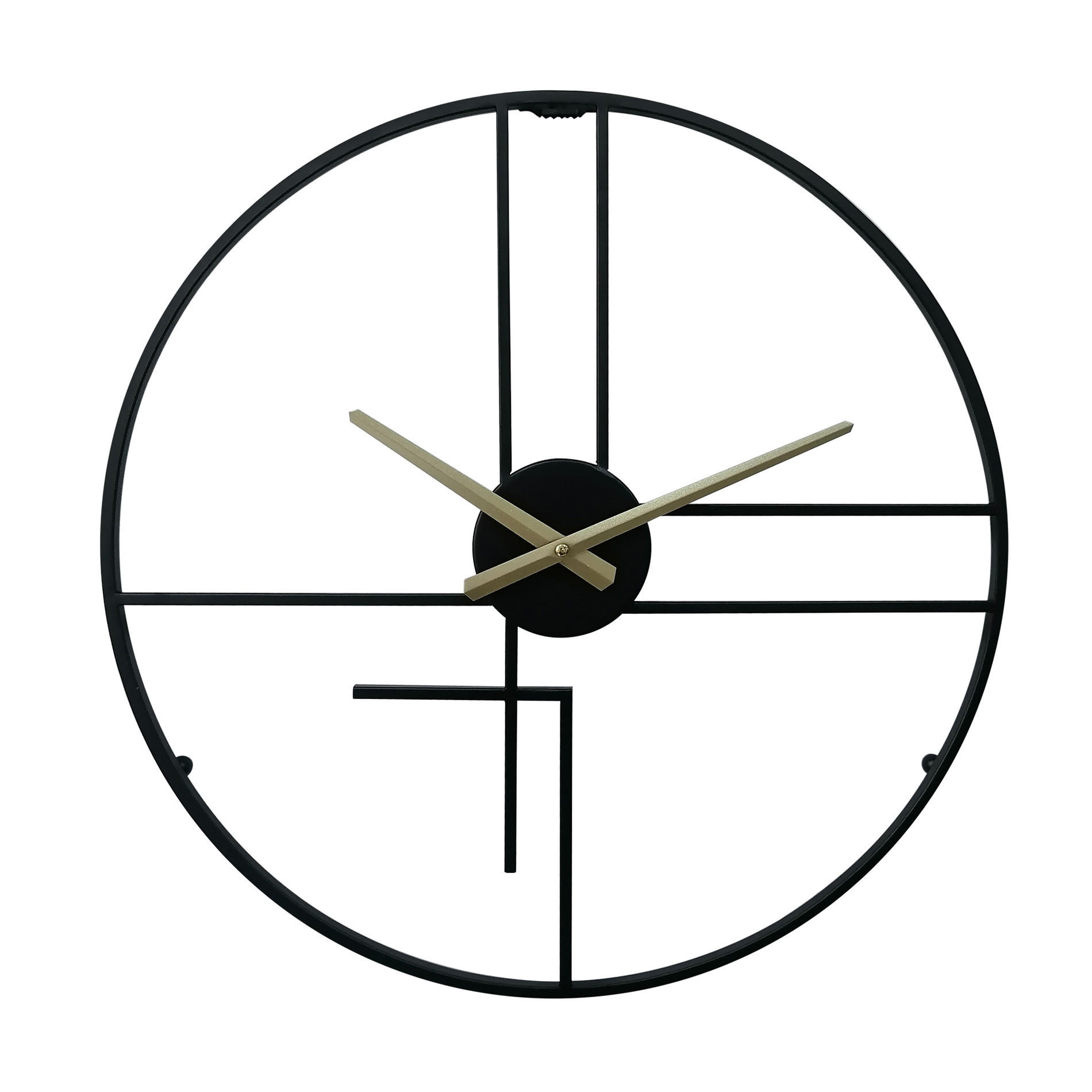WANDUHR Schwarz 5/50/50 cm - Schwarz, Metall (5/50/50cm) - Mobili Rebecca