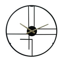 WANDUHR Schwarz 5/50/50 cm - Schwarz, Metall (5/50/50cm) - Mobili Rebecca