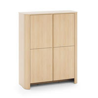 SIDEBOARD AMOS KOM1-4D Abgerundeter Korpus, Eiche - Eichefarben, Holzwerkstoff/Kunststoff (103/132/39cm) - Komodee