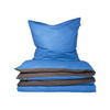BETTWÄSCHESET Doubleface - Renforcé - 2-teilig - 135 x 200 cm - Blau-Dunkelgrau - Blau/Dunkelgrau, Textil (135/200cm) - SCHIESSER