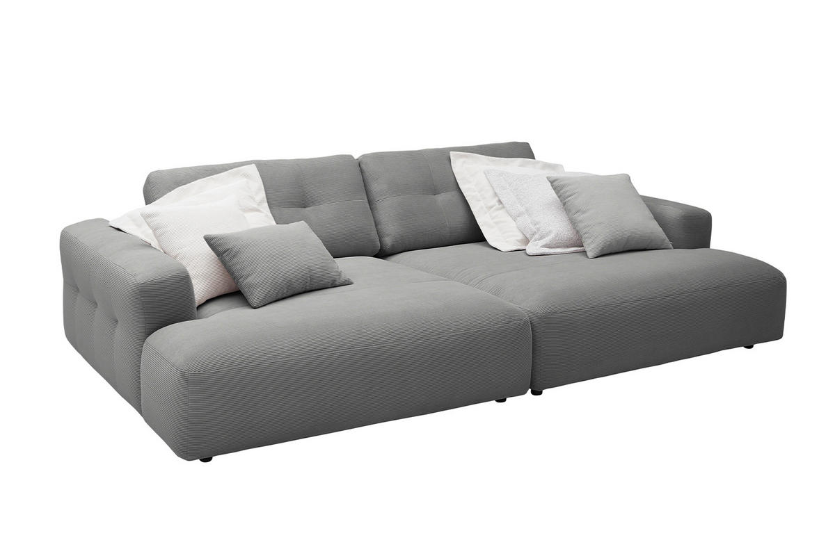BIG SOFA MIKA Anthrazit Cord - Anthrazit/Schwarz, Kunststoff/Textil (300/86/167cm) - KAWOLA