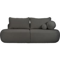 SCHLAFSOFA Bolla 3-Sitzer mit Bettkasten, Dunkelgrau Boucle 240/90/90 cm - Dunkelgrau/Schwarz, Kunststoff/Textil (240/90/90cm) - WFL GROUP