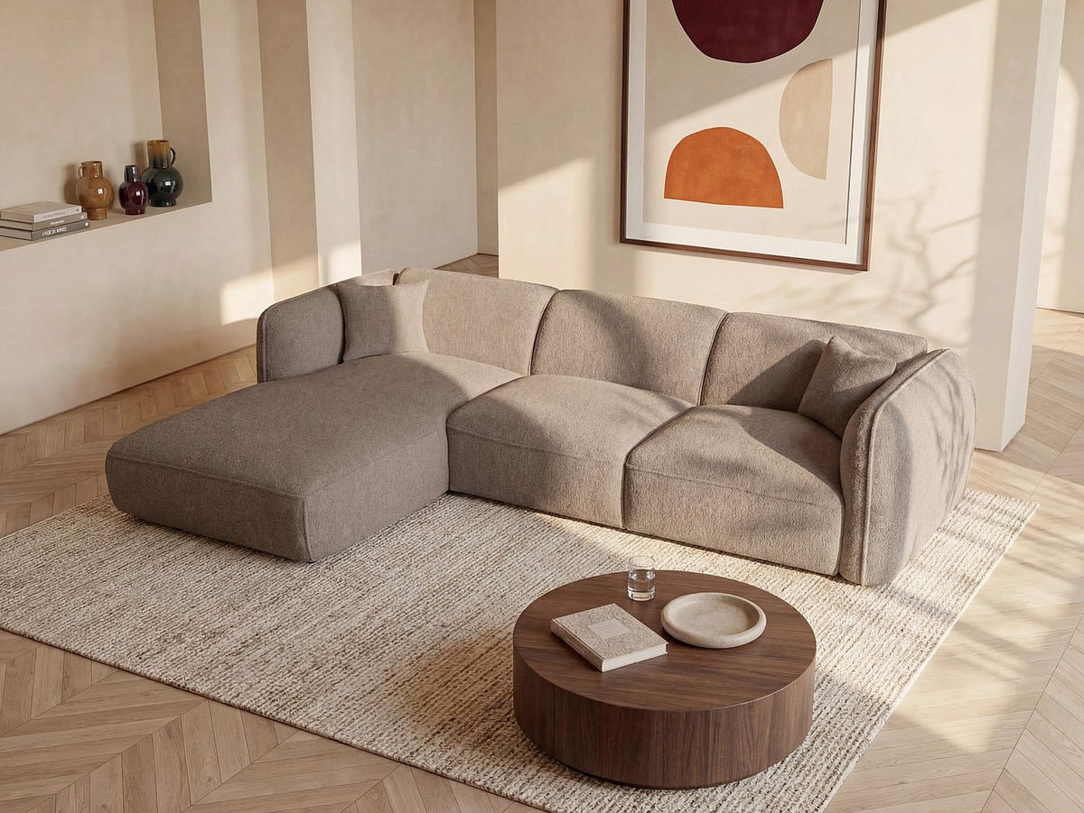 SOFA - 5 Personen - stoff - taupe Camilio - Taupe, Textil (272/165cm) - Vente-Unique