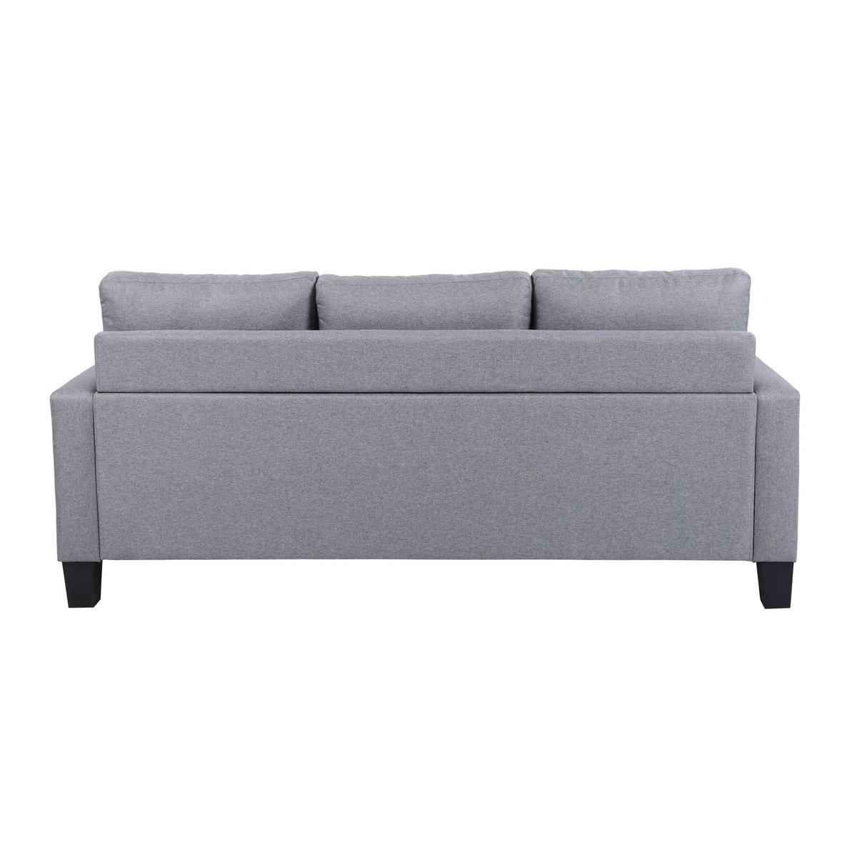 SOFA 3-Sitzer, Grau - Grau, Textil (128/85/192cm) - Oviala