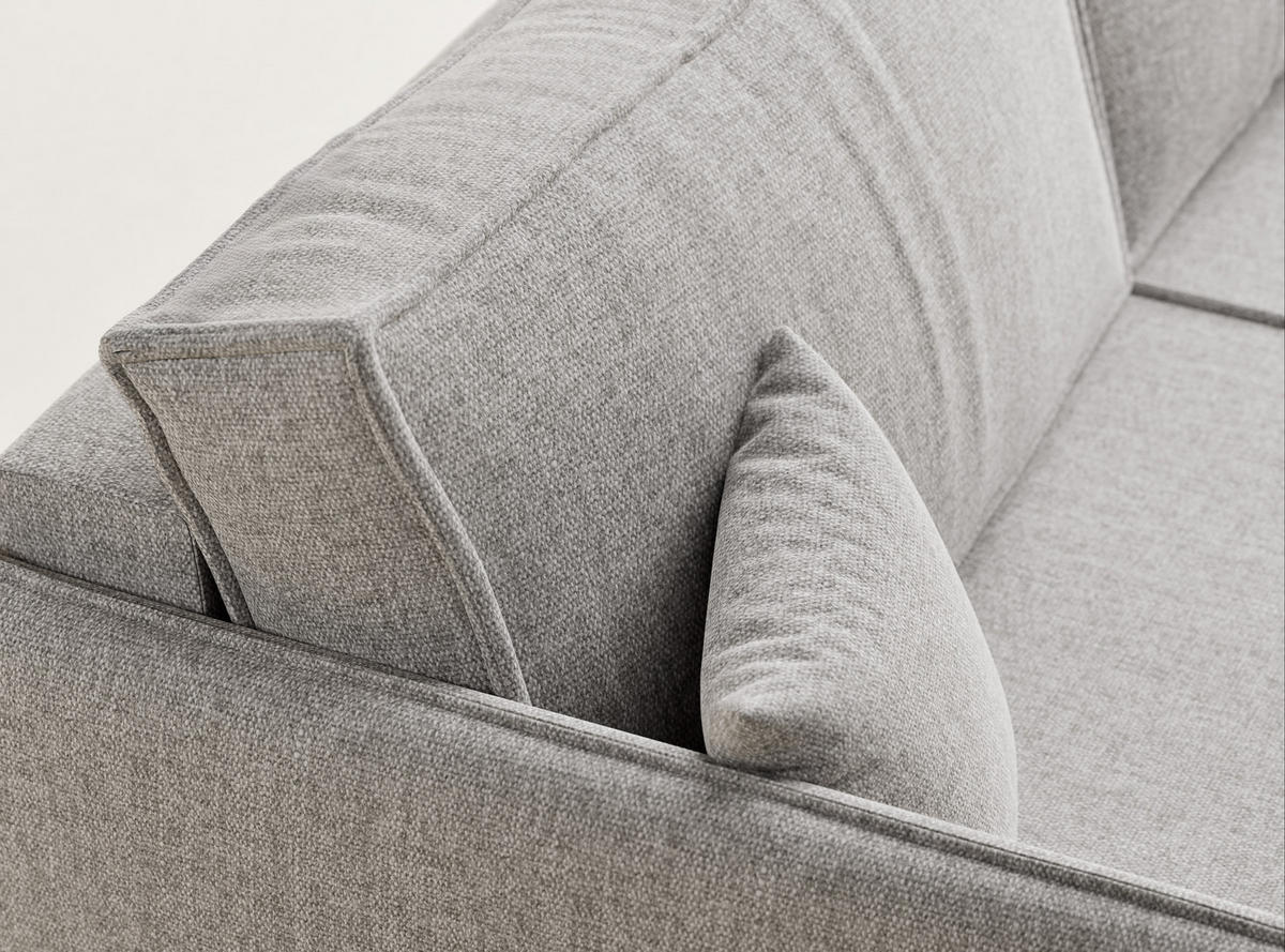 SOFA MIT SCHLAFFUNKTION Obra Beige grau Webstoff - Beige/Schwarz, Holz/Holzwerkstoff (220/70/107cm) - Maison de Reve